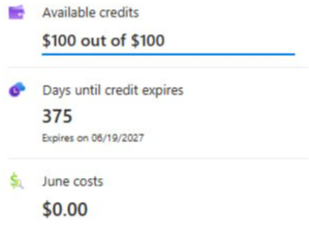 ✅ Azure Student Dashboard, $100 (Renewed Stock)